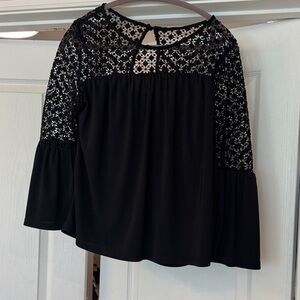 White House Black Market Black Lace Blouse